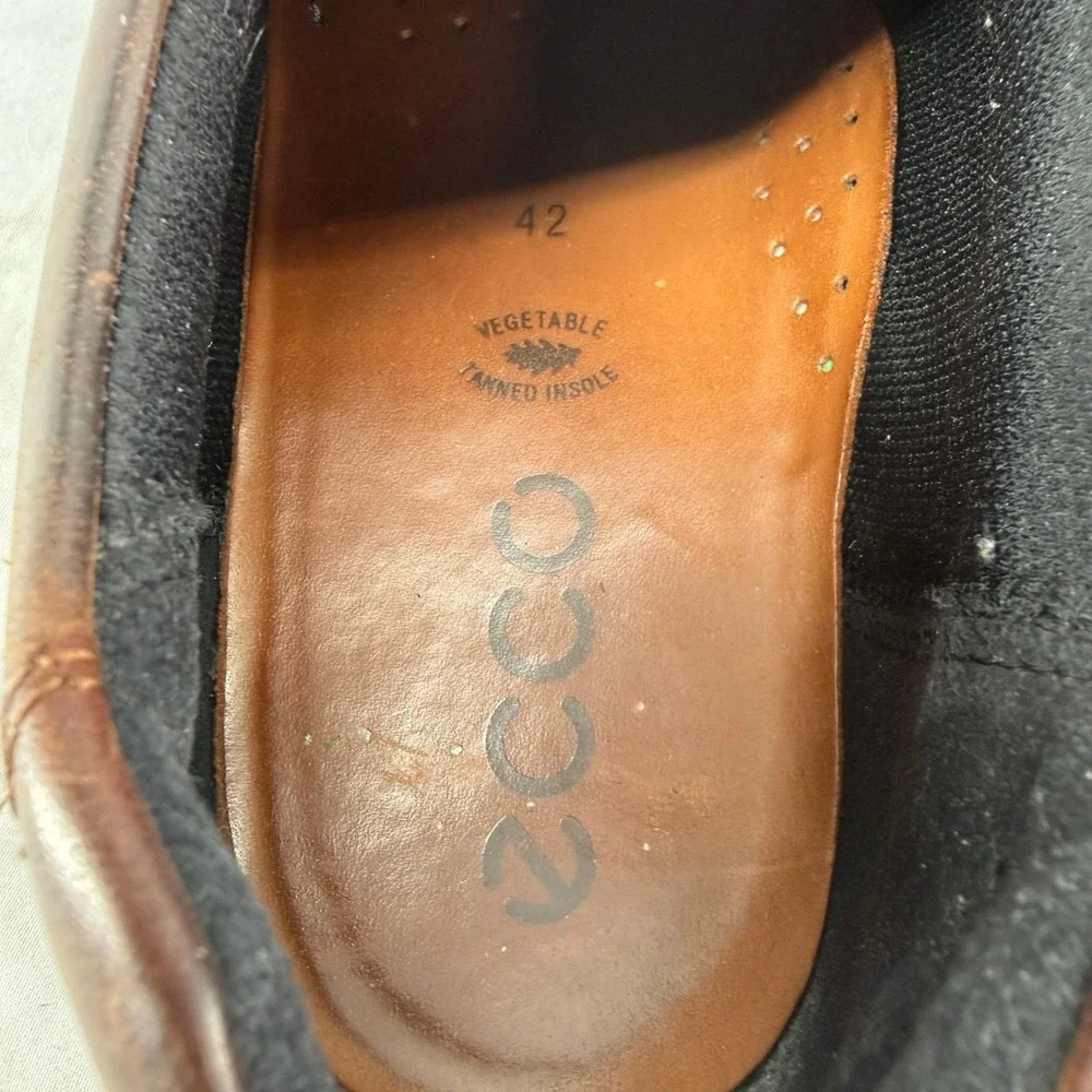 ECCO Track II Low Brown Leather GORE-TEX Hiking Shoes Mens 42 Waterproof